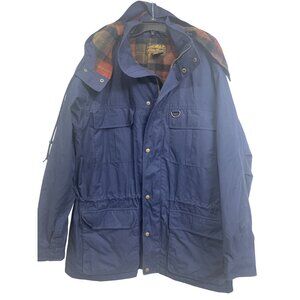 VTG Eddie Bauer XL Plaid Wool Lind Mountain Parka Outdoor Winter Coat Jacket